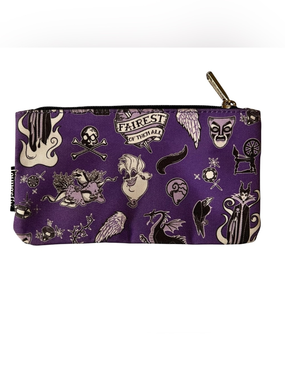 💜 Loungefly Disney Villains Cosmetic Bag Purple Zip Organizer